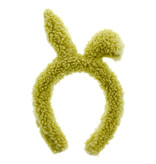 Diadème "Peluche bouclée" avec oreilles - vert - 145*45*220 mm - 6 pièces