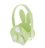 Rabbit "Pompon" basket with handle medium- smokey green -  105*75*180 mm - 8 pieces