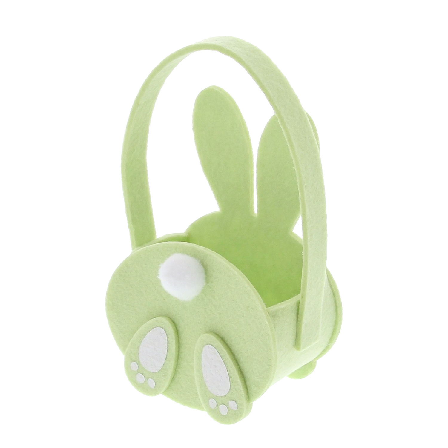 Panier "Pompon" lapin avec anse moyen - vert fumé -  105*75*180 mm - 8 pièces