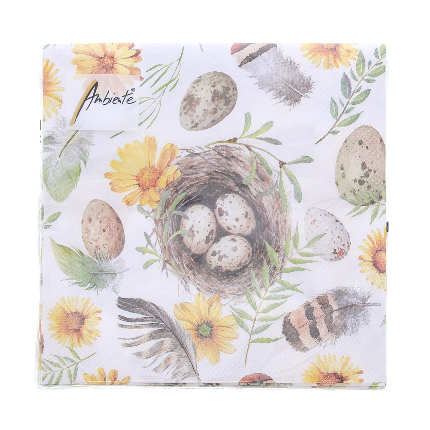 Servet Birds nest 33 cm x 33 cm - 165*165*25 mm - 1 pakje met 20 servetten