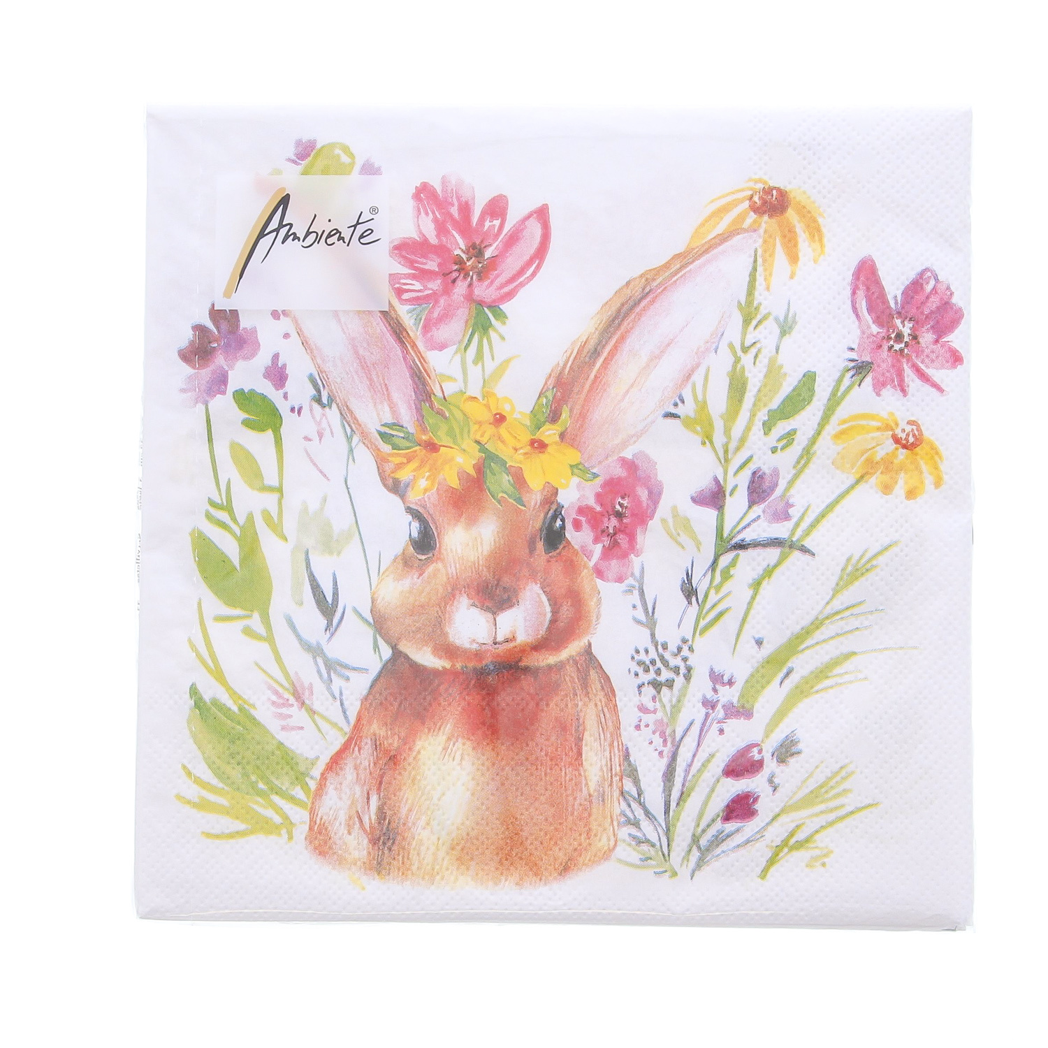 Servet Girl bunny  33 cm x 33 cm - 165*165*25 mm - 1 pakje met 20 servetten