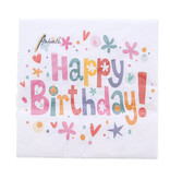 Servet Happy birthday   33 cm x 33 cm - 165*165*25 mm - 1 pakje met 20 servetten