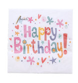 Serviette Happy birthday  33 cm x 33 cm - 165*165*25 mm - 1 paquet de 20 serviettes