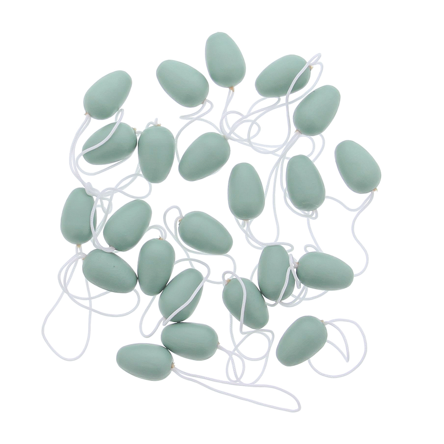 Wooden hanging egg - smokey green - 15*15*80mm - 144 pieces