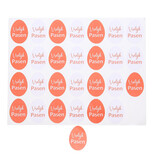 Autocollant brillant "Joyeuses Pâques" oeuf 2 assortis - orange - 5 feuilles de 28 pièces