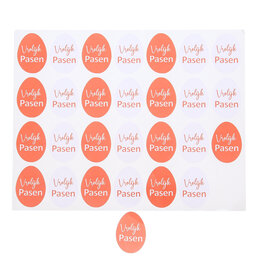 Aufkleber glänzendes „Frohe Ostern“-Ei 2-fach sortiert – orange