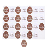 Sticker blinkend  "Vrolijk Pasen" ei 2 assorti - donker bruin  - 5 vellen a 28 stuks
