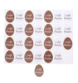 Autocollant brillant "Joyeuses Pâques" oeuf 2 assortis - marron foncé