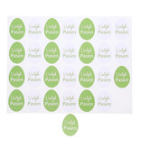 Sticker shiny "Happy Easter" egg 2 assorted - green- 5 sheets of 28 pieces