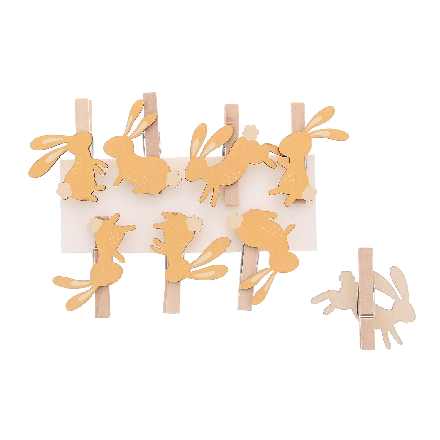 Bunny "Pompom" rabbit clip - dark yellow - 50*10*48mm - 48 pieces