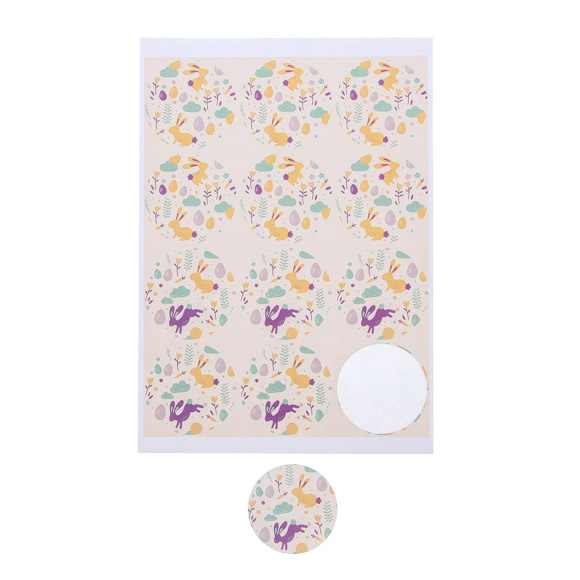 Autocollant 6,35 cm Lapin "Pompon" - 60 pièces