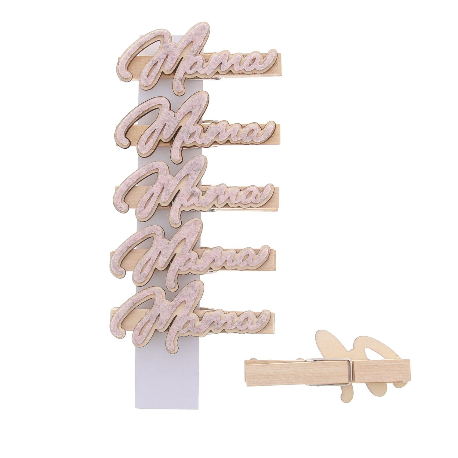 "Flowery" text mama clip - 35*18*74mm - 36 pieces