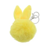 Porte-clés lapin "Pluche" - jaune - 80*80*125mm - 12 pièces