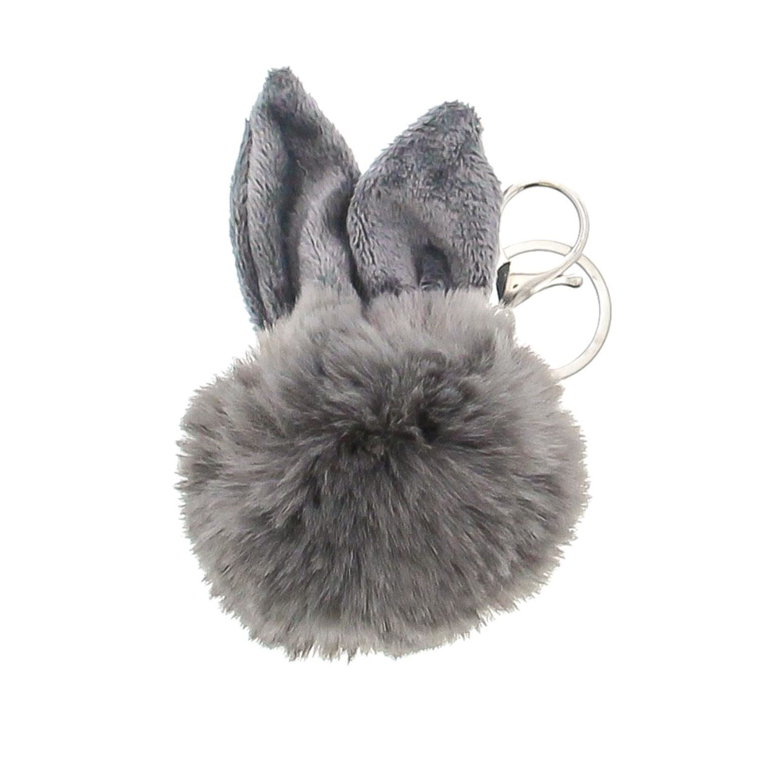 Rabbit "Pluche" key-ring  - anthracite - 80*80*125mm - 12 pieces