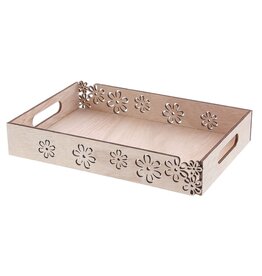 Rectangular tray with floral pattern