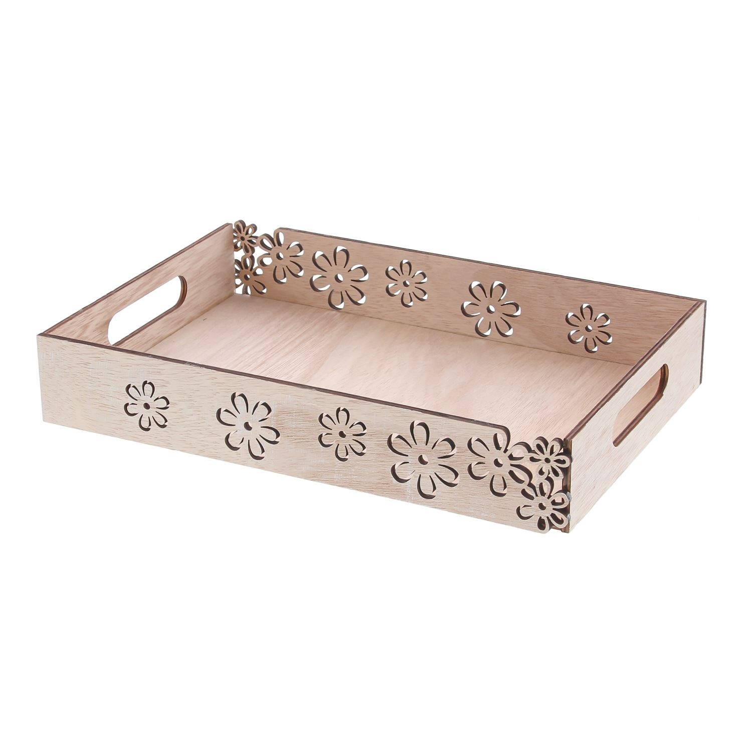 Rectangular tray with floral pattern - 300*200*50mm - 4 pieces