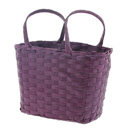 Basket ribbon wicker oval with rods Aubergine