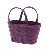 Panier ruban osier ovale à tiges Aubergine - 165*100*180mm - 8 pièces