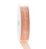 Band mit Faden „Blumig“ Speziell für Dich - Lachs – 15mm*15m