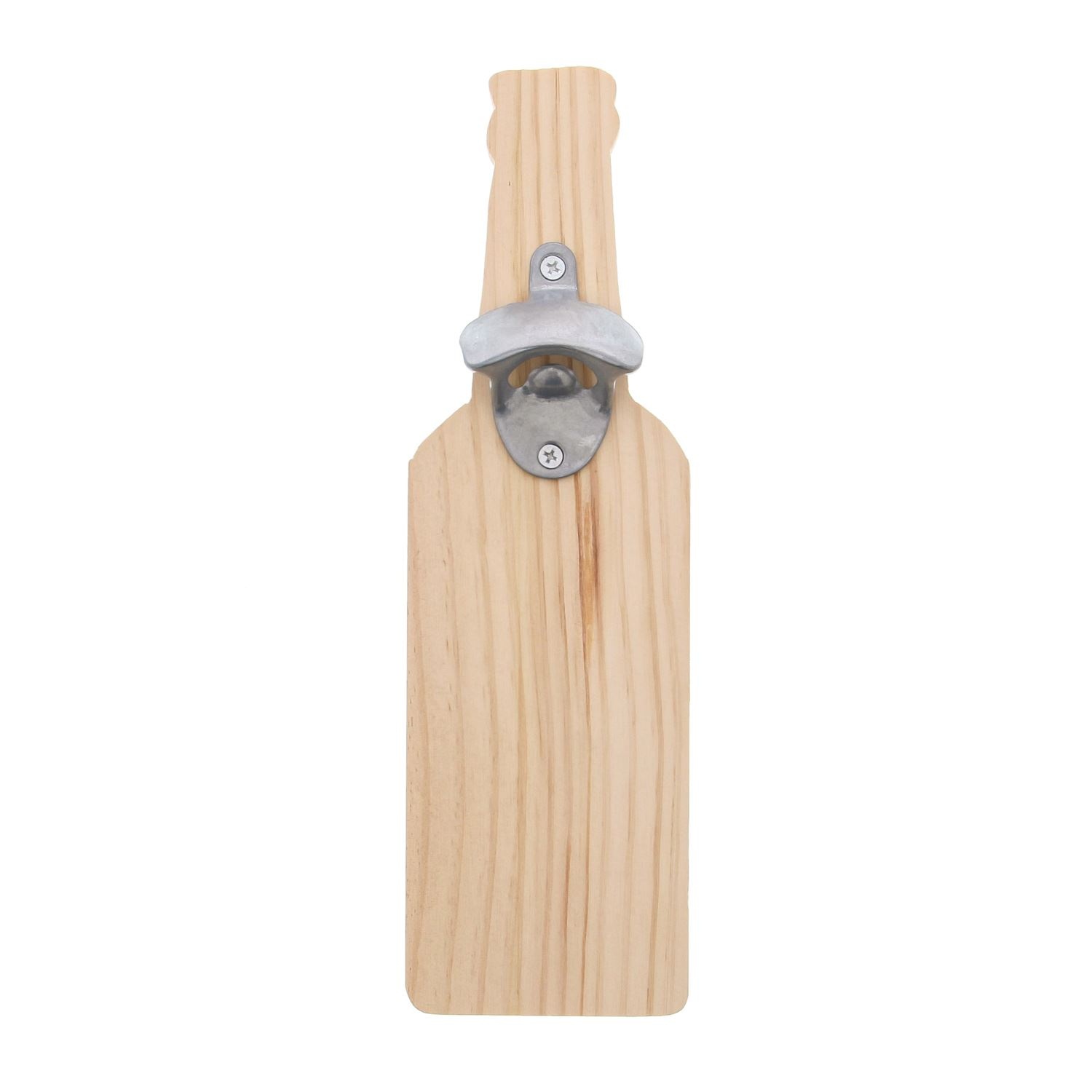 Wooden board with bottle opener natural - 6 pieces