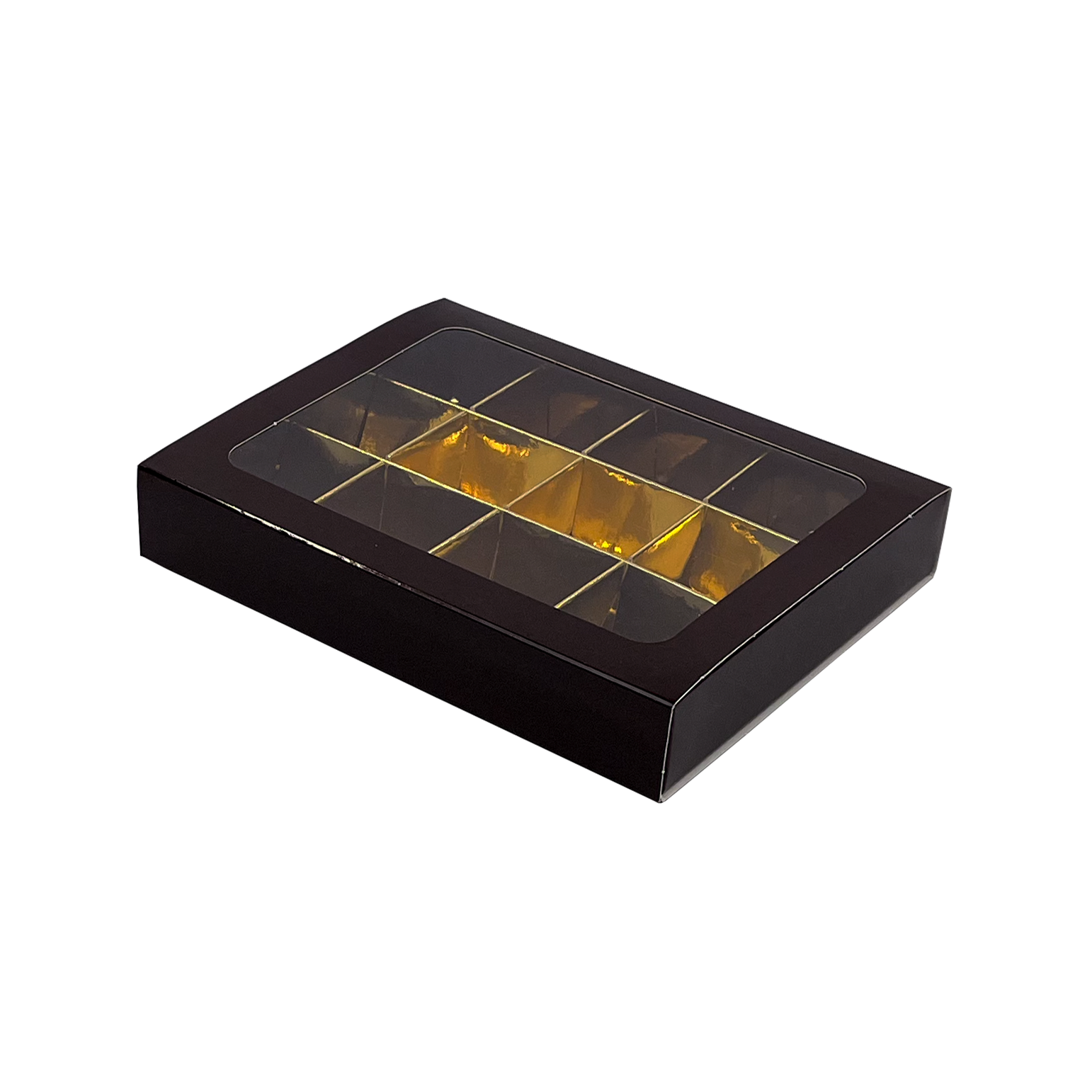 Boîte brun avec interiéur pour 15 pralines - 150*110*27mm - 70 pièces