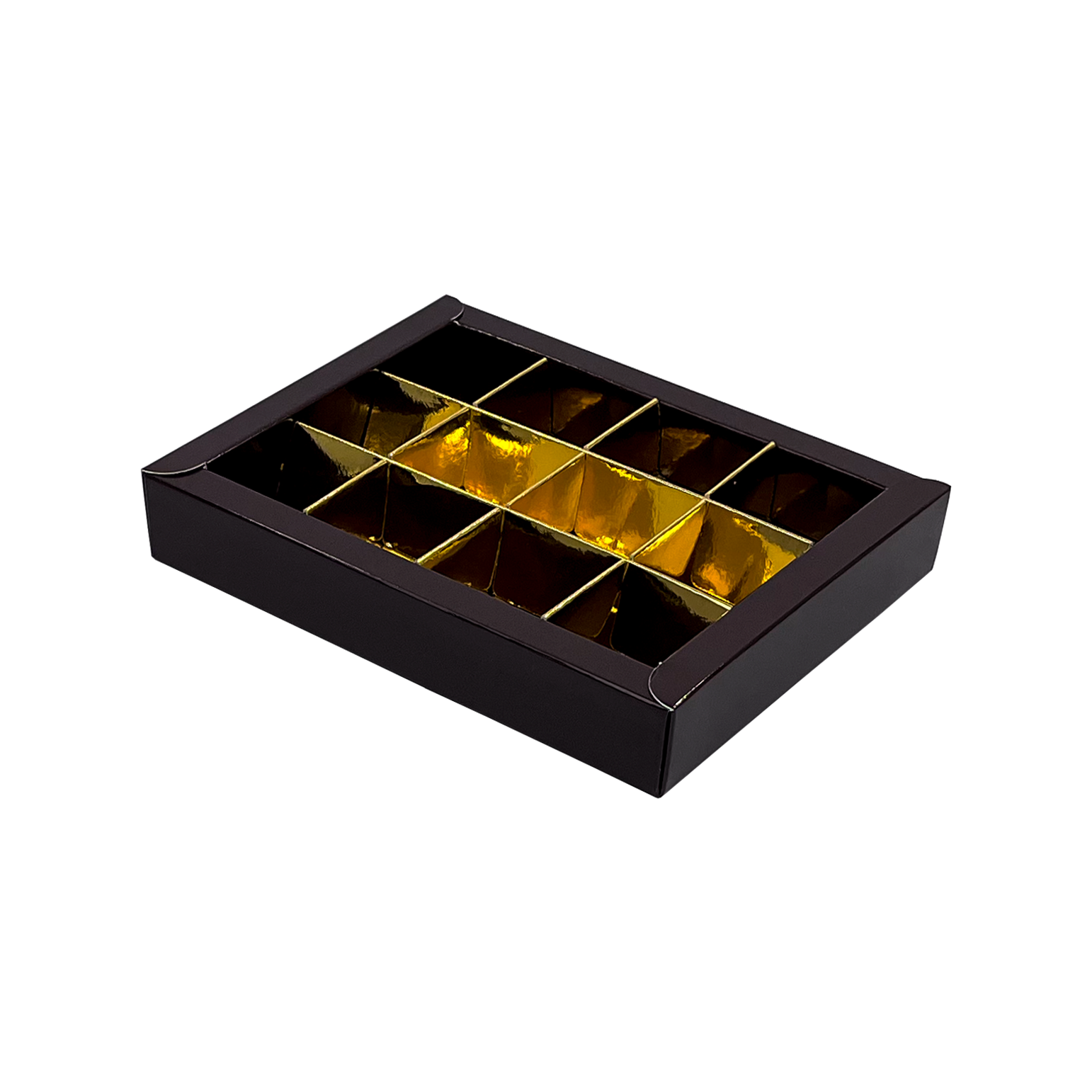 Boîte brun avec interiéur pour 15 pralines - 150*110*27mm - 70 pièces