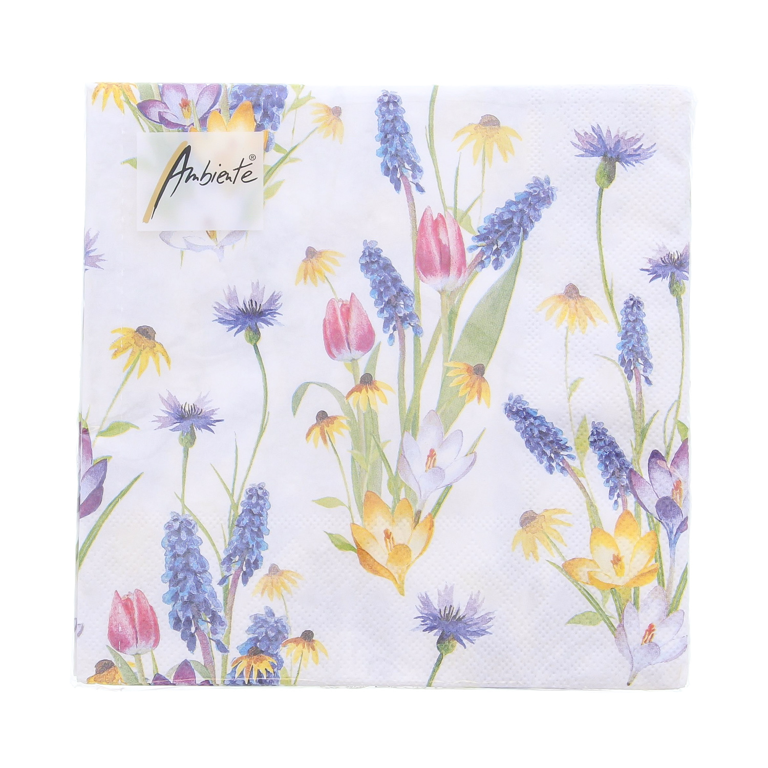 Servet Hello spring  33 cm x 33 cm - 165*165*25 mm - 1 pakje met 20 servetten