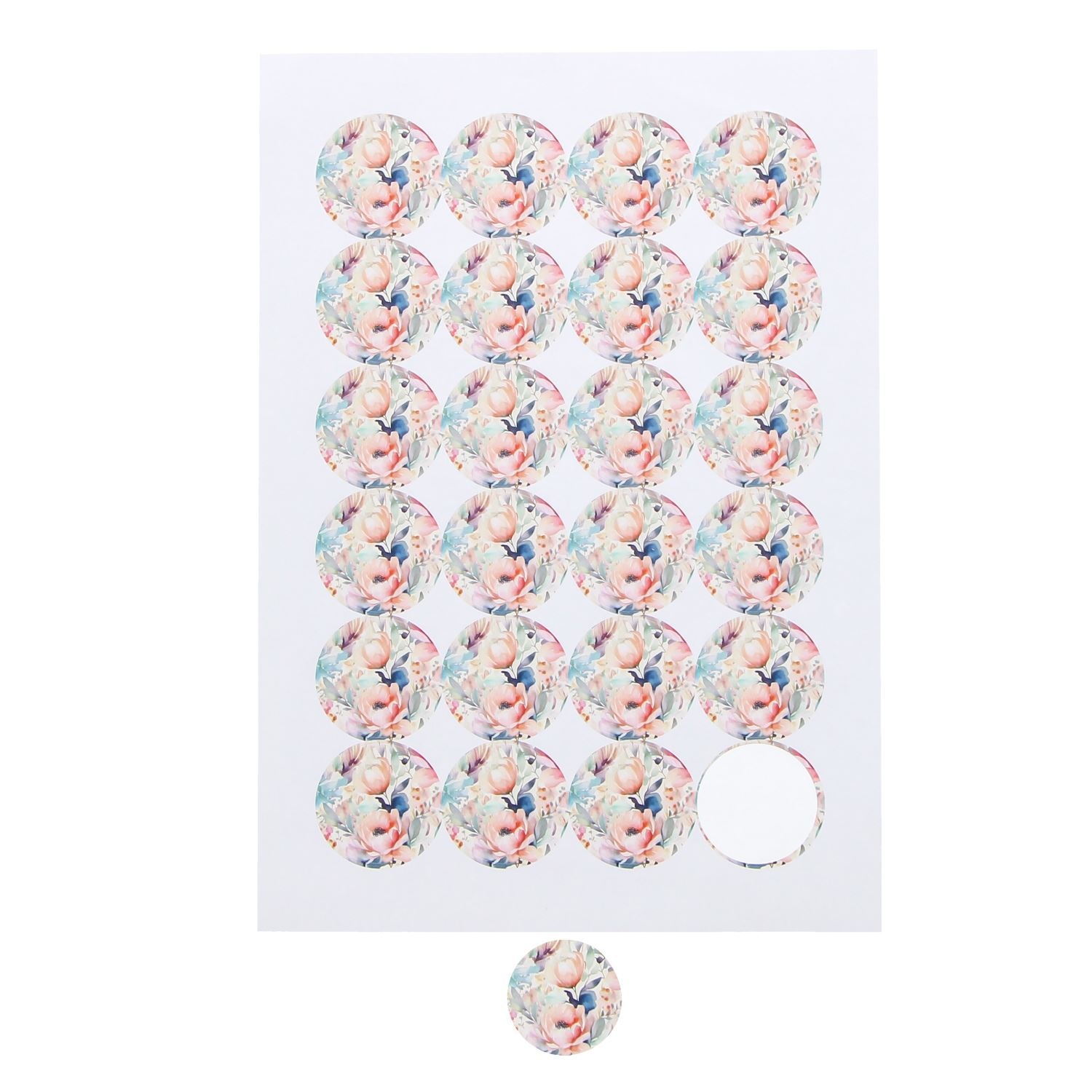 Sticker 4 cm "Flowery" - 120 stuks