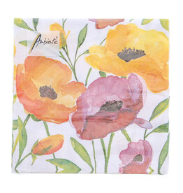 Servet Aquarell poppy  33 cm x 33 cm