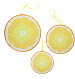 "Lemons" citroen vilt deco hanger 2 sets van 3 stuks - 315*35*315mm