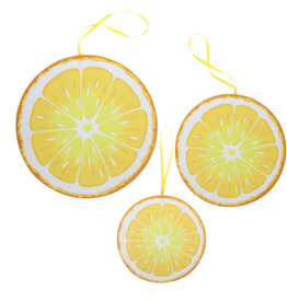 "Lemons" lemon felt deco pendant 2 sets of 3 pieces