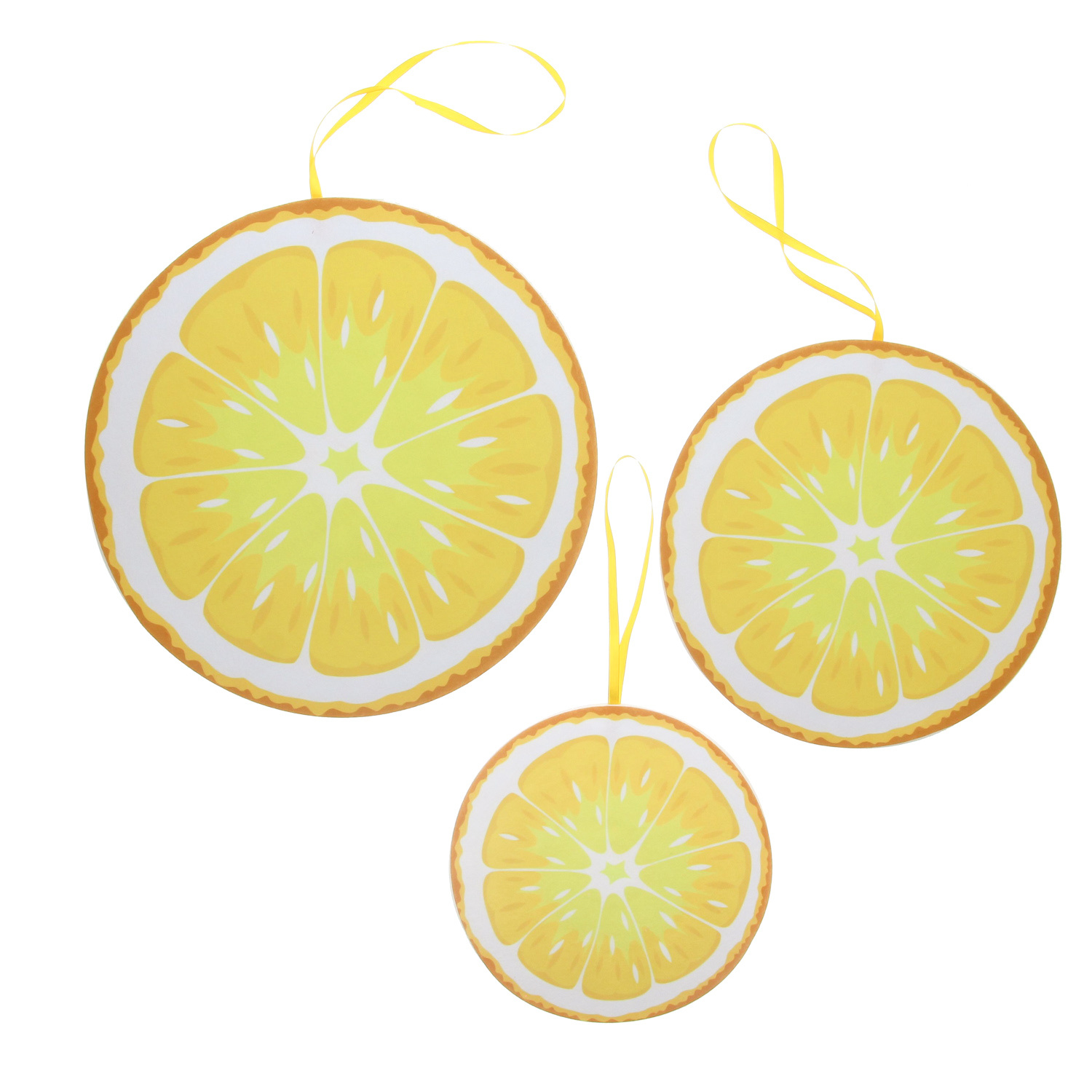 "Lemons" citroen vilt deco hanger 2 sets van 3 stuks - 315*35*315mm