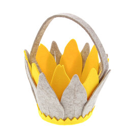 "Lotus" felt basket beige-yellow