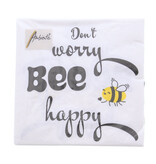 Servet Bee happy  33 cm x 33 cm - 165*165*25 mm - 1 pakje met 20 servetten