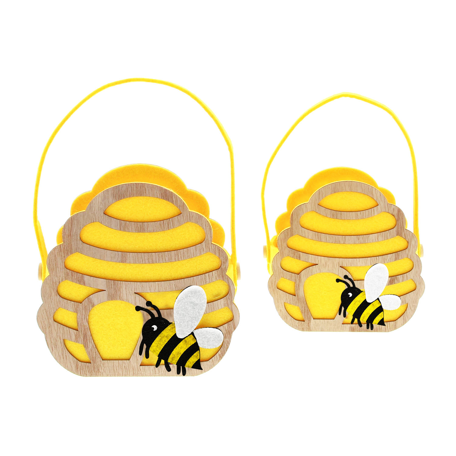 "Bee Happy" bijenkorf mand met hengsel  - 160*80*240 mm - 6 stuks