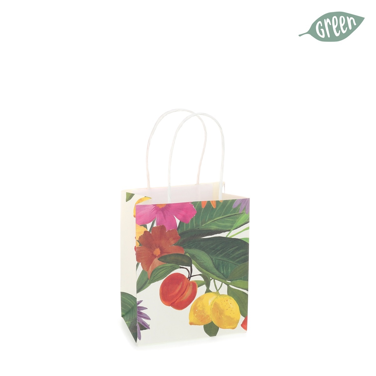 Fruity flower paperbag - set van 5 tasjes  - 12*15 cm