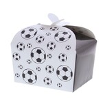 Box mit Schmetterlingsverschluss 250 gr. „Schwarz-weißer“ Fußball- 105*85*85 mm - 48 stuks