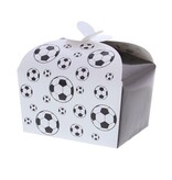 Doos vlindersluiting 250 gr. "Black & white" voetbal   - 105*85*85 mm - 48 stuks