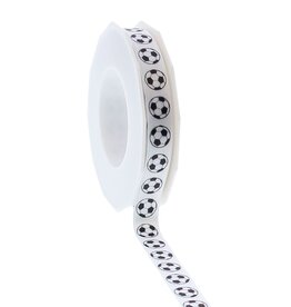 Satin ribbon "Black & white" football