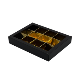 Boîte noir avec interiéur pour 12 pralines