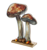 "Autumn scene" deco staand 2 paddenstoelen - 177*50*203mm  - 3 stuks