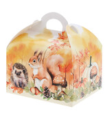 Sweetbox with handle 250 grams "Autumn scene" - 100*80*110mm - 48 pieces