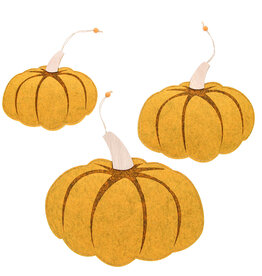 Pendentif déco citrouille 2 sets de 3 pièces - ocre