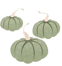 Pendentif déco citrouille 2 sets de 3 pièces -vert fumé