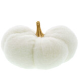 Pompoen "wooly" deco - wit - 3 stuks - 165*150*90mm
