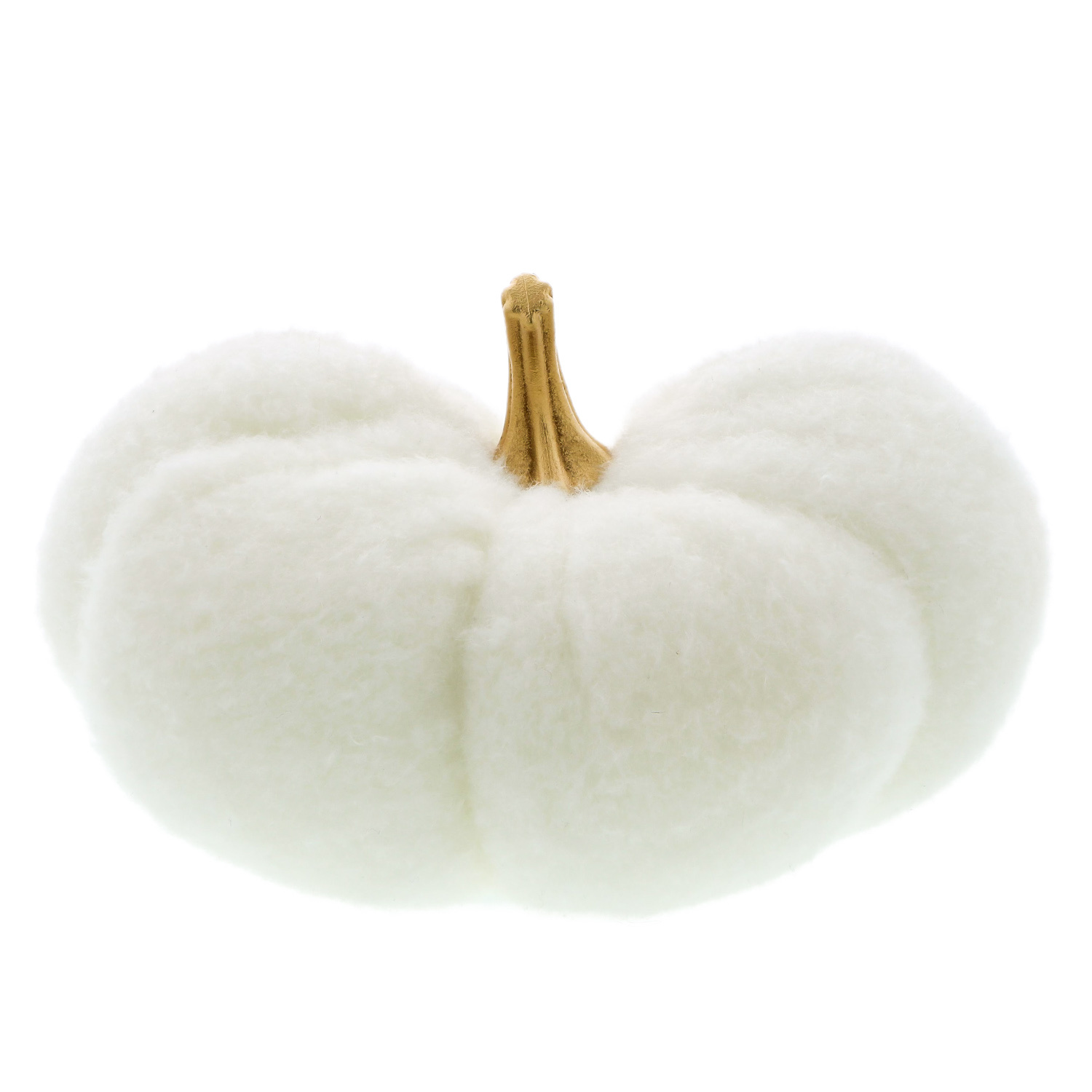 Pompoen "wooly" deco - wit - 3 stuks - 165*150*90mm