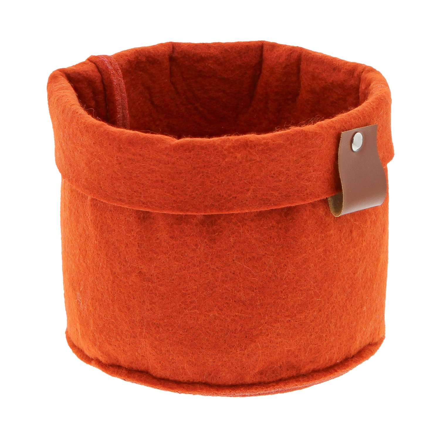 Mandje vilt rond 13 cm - roest  - 130*130*105mm - 8 stuks