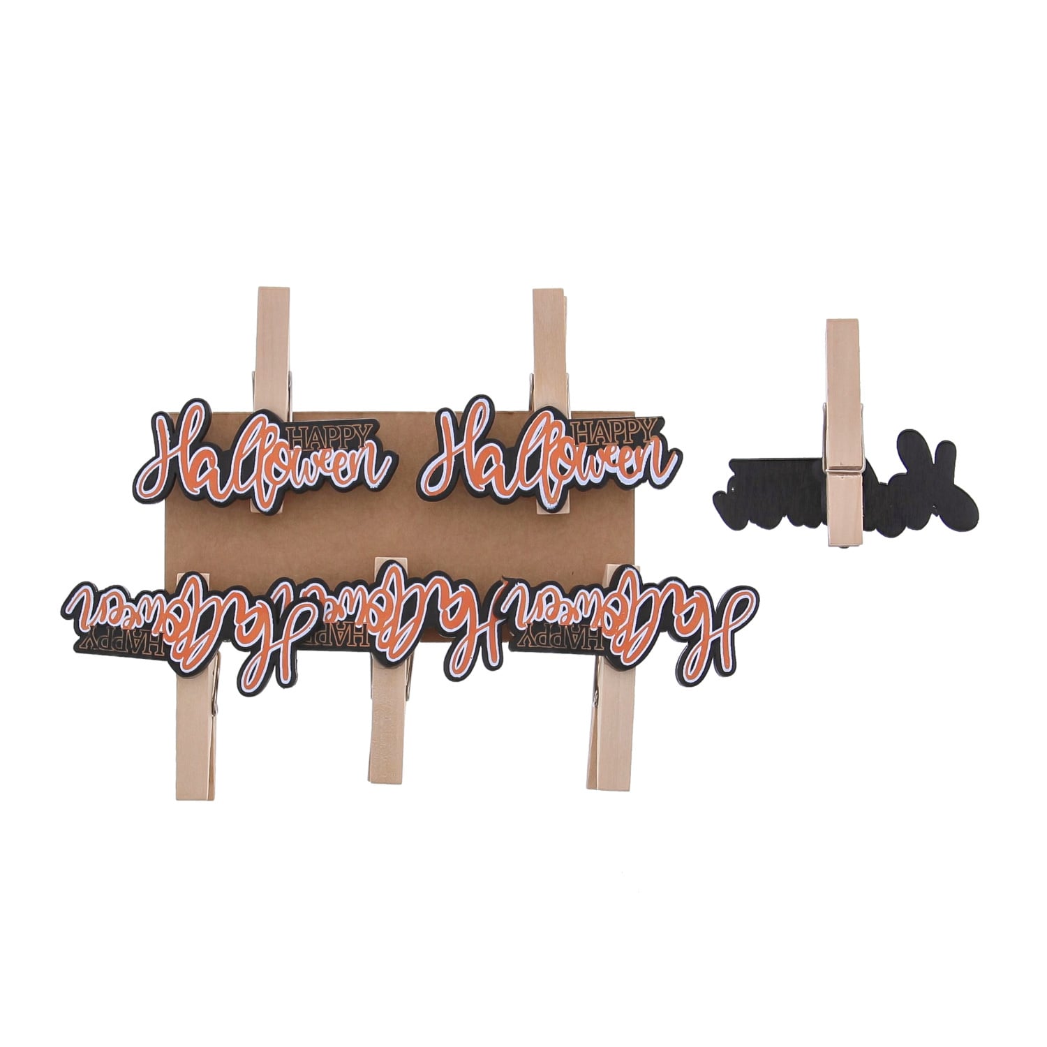 Happy Halloween "BOO" text clip - 55*13*47mm - 36 pieces