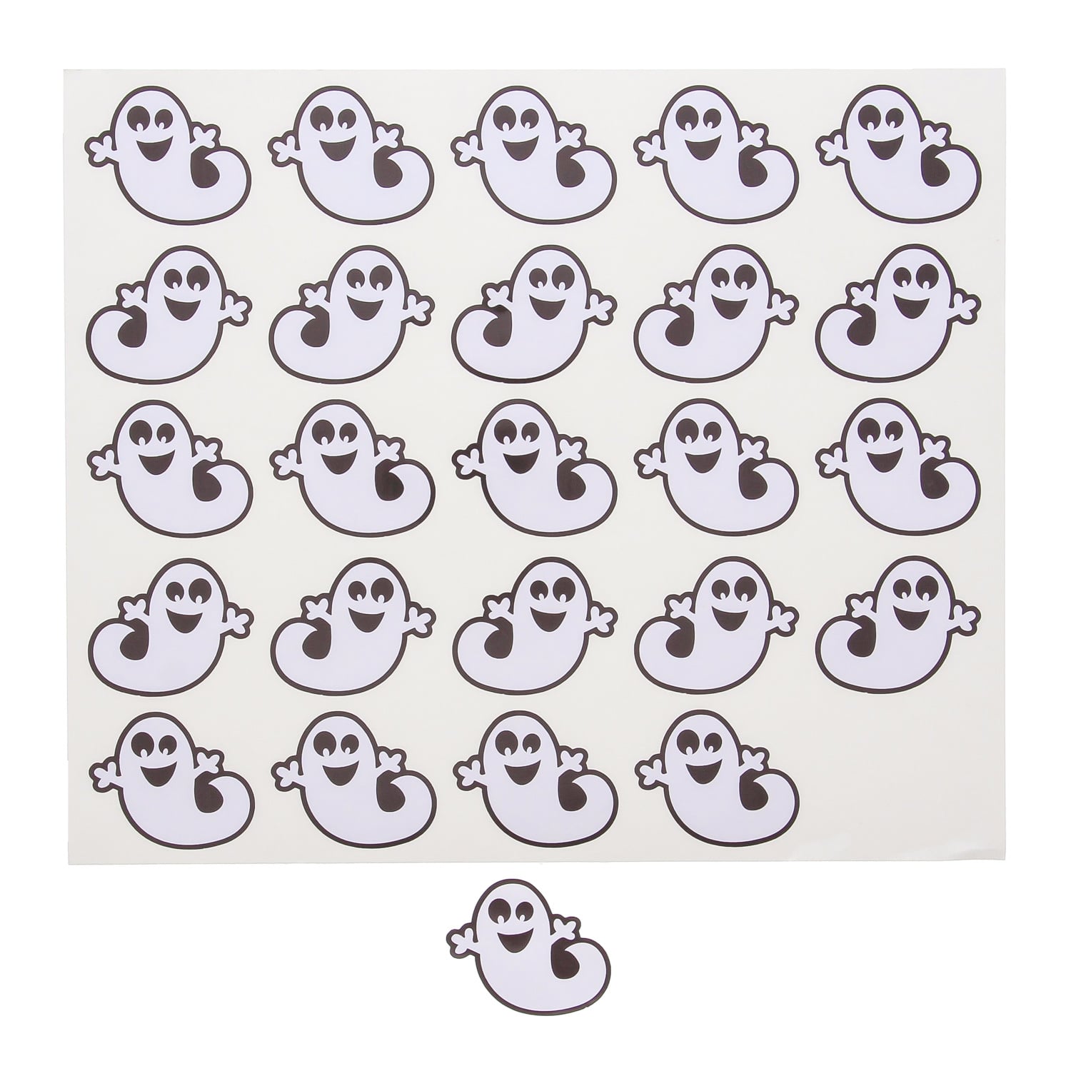Sticker shiny "BOO" ghost - 80 pieces
