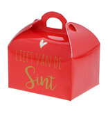 Sweetbox met handvat 250 gram "Liefs van de Sint"  - 100*80*110mm  - 48 stuks